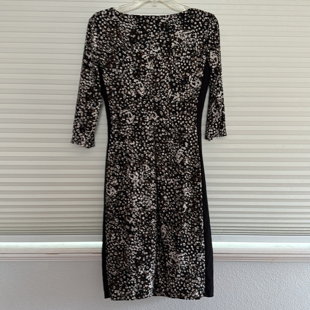 Ralph Lauren Black and Cream Patterned Stretchy Dress - Picture 2 of 5